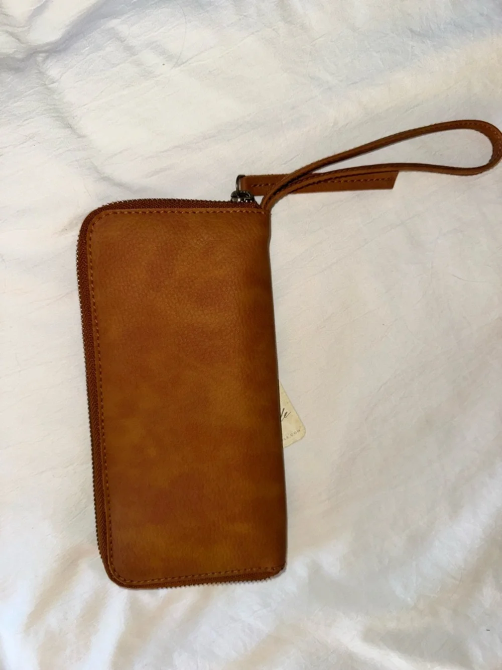 Free People Tan Leather Zip Wristlet Wallet - Picture 4 of 8